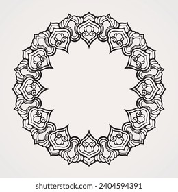 Photo frames, text with beautiful combination of flowers and ornaments. suitable for henna, tattoos, photos, coloring books. islam, hindu,Buddha, india, pakistan, chinese, arab