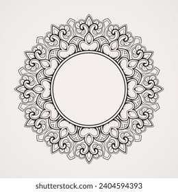 Photo frames, text with beautiful combination of flowers and ornaments. suitable for henna, tattoos, photos, coloring books. islam, hindu,Buddha, india, pakistan, chinese, arab