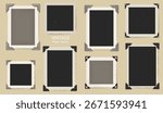 Photo frames vector set. Vintage photo framings. Photos with ornament borders. Retro frames collection.