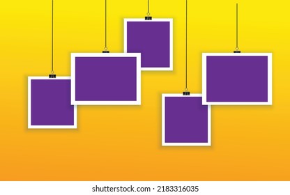 Photo Frames With Yellow Background Design, And Premium Vector. Free Download Photo Book Frames File. 