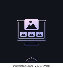 photo gallery in computer icon with gradient