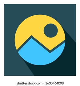 Photo gallery flat icon vector - ui icon vector