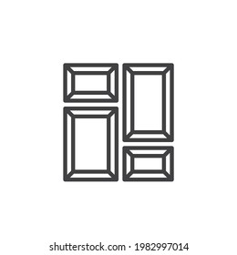 Bildergalerie Bilderrahmen-Symbol. lineares Stilzeichen für mobiles Konzept und Webdesign. Vektorsymbol unscharfer Bildrahmen. Symbol, Logo-Abbildung. Vektorgrafik