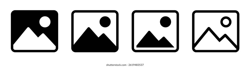 Photo gallery icon set. Photo gallery sign and symbol. Picture icon vector. image icon.