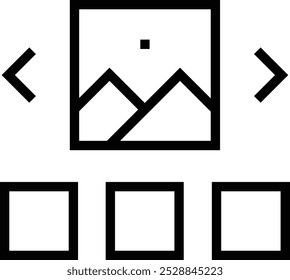 photo gallery icon. Thin linear style design isolated on white background