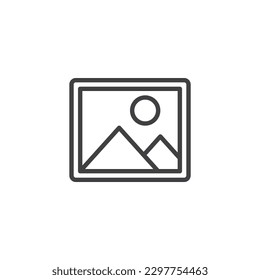 Photo gallery line icon. linear style sign for mobile concept and web design. UI Picture gallery outline vector icon. Symbol, logo illustration. Vector graphics