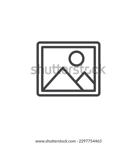 Photo gallery line icon. linear style sign for mobile concept and web design. UI Picture gallery outline vector icon. Symbol, logo illustration. Vector graphics