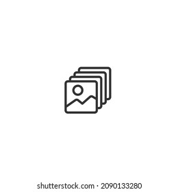 photo gallery line icon, outline vector sign, pixel perfect icon