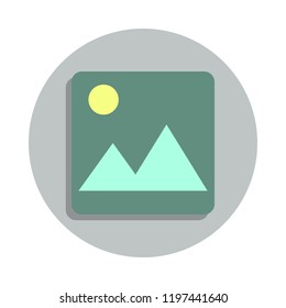 photo gallery sign icon in badge style. One of web collection icon can be used for UI, UX