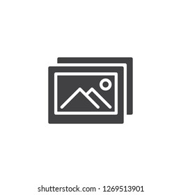 Photo gallery vector icon. filled flat sign for mobile concept and web design. Image gallery simple solid icon. Symbol, logo illustration. Pixel perfect vector graphics