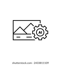 Photo generated by AI icon. Vector symbol generated ai.