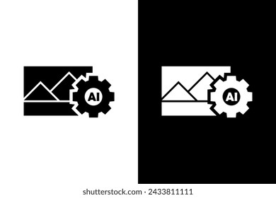 Photo generated by AI icon. Vector symbol generated ai. Artificial intelligence icon vector