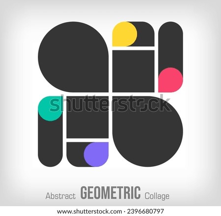 Photo geometric collage frames template. Colorful Photo collage frames template for family design. Vector collage layout for photo montage.