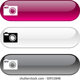 Photo glossy buttons. Three color version.