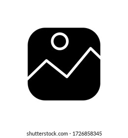 Photo glyph icon design. Image mark vector illustration.