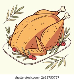 A photo of a golden brown roasted turkey 
