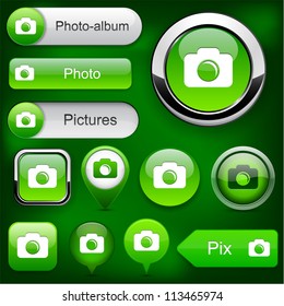 Photo green design elements for website or app. Vector eps10.