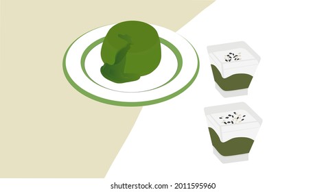 foto del pastel de té verde