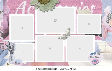 Photo grid vintage template design