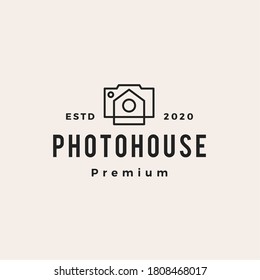 photo house hipster vintage logo vector icon illustration