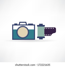 Photo icon. Camera with the film