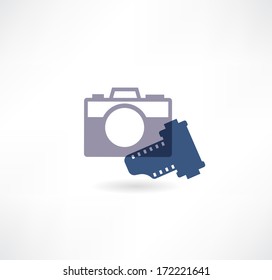Photo icon. Camera with the film