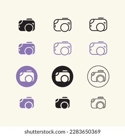 Photo icon. Camera sign for social network. Modern digital element.