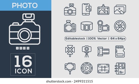 Photo icon collection vector illustrator	