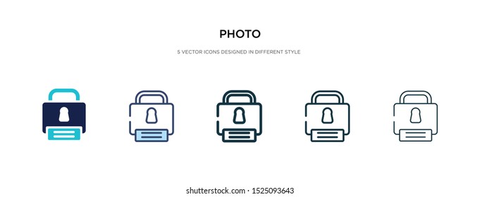 photo icon in different style vector illustration. two colored and black photo vector icons designed in filled, outline, line and stroke style can be used for web, mobile, ui