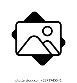 Fotosymbol einzeln auf weißem Hintergrund, Vektorgrafik.