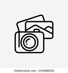 photo icon, isolated communications outline icon in light grey background, perfect for website, blog,  logo, graphic design, social media, UI, mobile app, EPS 10 vector illustration