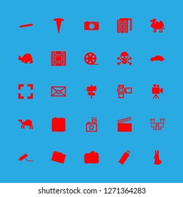 photo icon set about rabbit, screw, wedding invitation and camera photo vector set