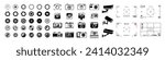 Photo icon set. Icons of photography, image, photo gallery, video camera and photo camera. Diaphragm icon.