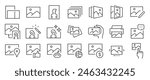 Photo icon set. It includes image, album, image ratio, stock photos, and more icons. Editable Vector Stroke.