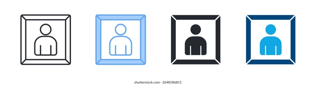 Photo Icon Set Multiple Style. Designed In Outline, Blue, Glyph, Dual Tone