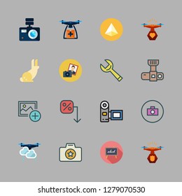 photo icon set. vector set about prism, blackboard, photo camera and loss icons set.