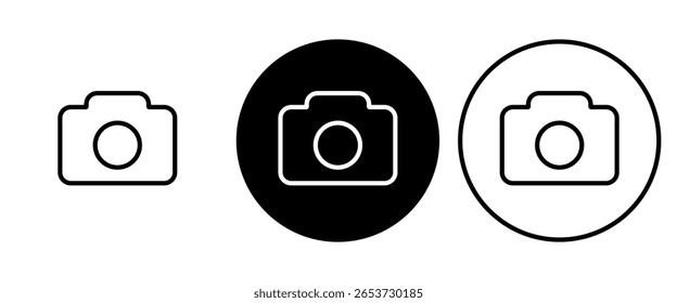 Ícone de foto definido. Ilustração vetorial.