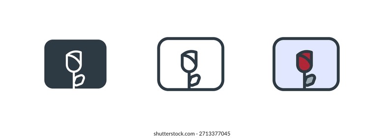 photo icon set vector illustration. line, glyph, color symbol isolated on white background