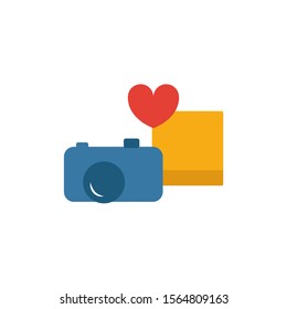 Photo icon. Simple flat element from honeymoon collection. Creative photo icon for templates, software and apps.
