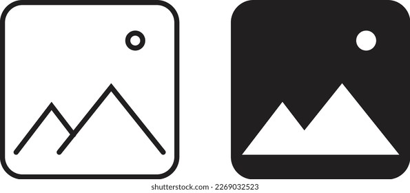 Photo icon simple trendy flat style line and solid Isolated vector illustration on white background. For apps, logo, websites, symbol , UI, UX, graphic and web design. EPS 10.