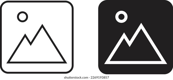 Photo icon simple trendy flat style line and solid Isolated vector illustration on white background. For apps, logo, websites, symbol , UI, UX, graphic and web design. EPS 10.