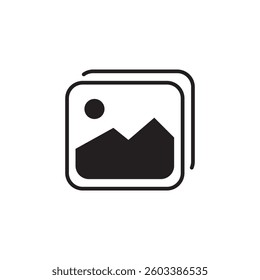 Photo icon simple trendy flat style line and solid Isolated vector illustration on white background. For apps, logo, websites, symbol , UI, UX, graphic and web design. EPS 10.