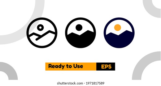 photo icon with three style for poster, social media, and presentation