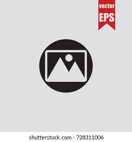 Photo icon in trendy isolated on grey background.Vector illustration.