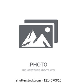 Photo icon. Trendy Photo logo concept on white background from Architecture and Travel collection. Suitable for use on web apps, mobile apps and print media.