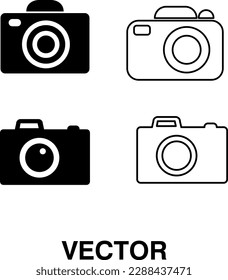 Photo icon vector. Camera icon set vector illustration on white background..eps