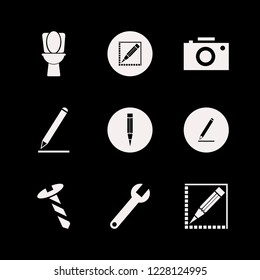 photo icon. photo vector icons set camera, wrench, screw and toilet