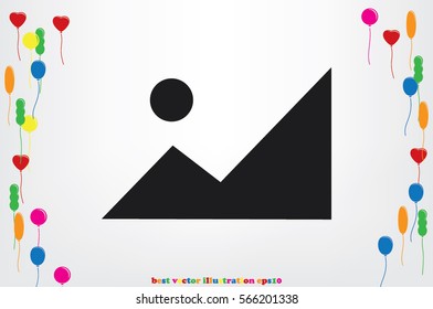 photo icon vector illustration eps10. Isolated badge for website or app