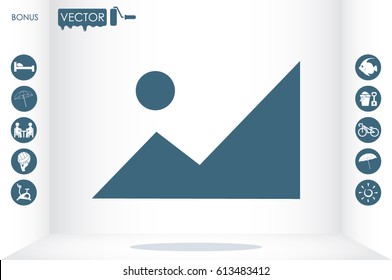 photo icon vector illustration eps10. Isolated badge for website or app