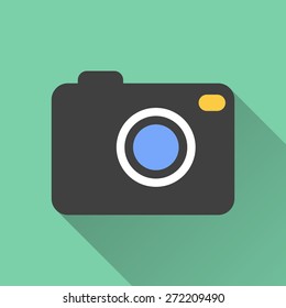 Photo icon. Vector illustration, flat design. 